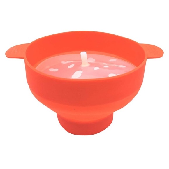 NEW!! Collapsible Silicone Microwave Hot Air Popcorn Popper Bowl with Lid-Red - Picture 4 of 9